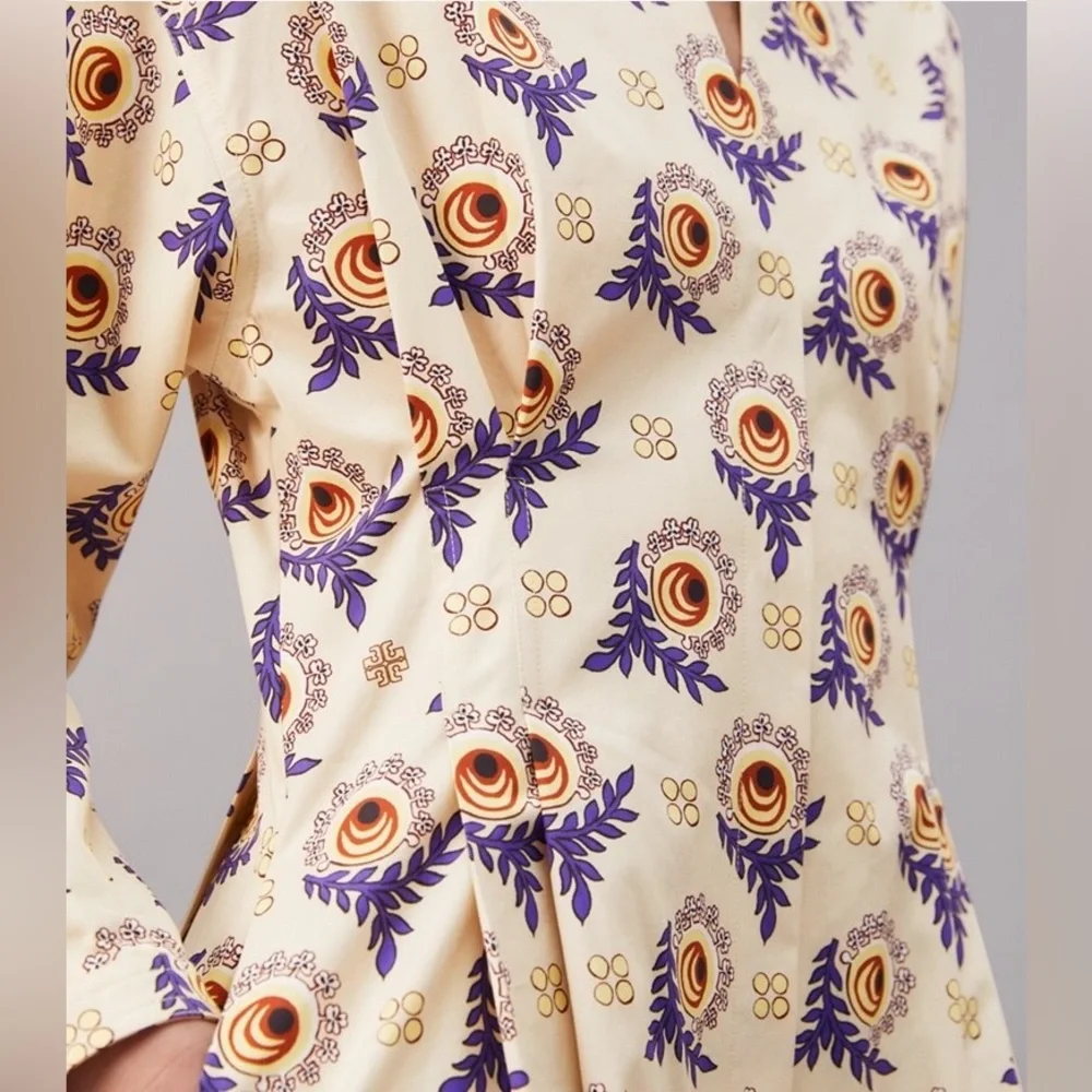 NWT $528 Tory Burch Cotton Poplin Shirtdress